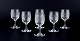 Baccarat, France. A set of six "Nancy" white wine glasses in clear crystal 
glass.