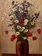 Blomster maleri olie p lrred