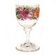 Emaljedekoreret glas med rosenmotiver. Ca. år 1860-80. H: 12,2cm