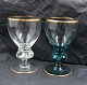 Gisselfeld med guldkant. Hvidinsglas, KUN grønne 11cm 