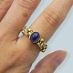 Ring i 18 kt. guld med safir og diamanter