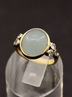 Forgyldt sterling slv ring strrelse 50 med mnesten