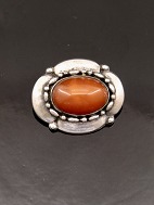 Slv broche  med rav