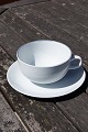 Blåkant fajance porcelæn, sæt thekopper med 
underkopper.
