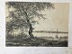 Litografi af 
Julius Hellesen 
- Parti fra 
Sorø 1856.