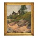 Jørgen Roed, 
1808-88, oil on 
canvas. 
Landscape, ...