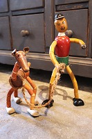 vare nr: Vintage Trædukke og Træhund