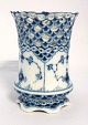 Royal Copenhagen. Blue Fluted, full lace. Vase. Model 1016. Height 11 cm. (3 
quality)