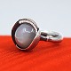 Ole Lynggaard; Lotus ring no. 3. in silver, set with moonstone and diamonds