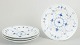 Royal Copenhagen Blue Fluted Plain, set of four dinner plates.
