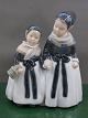 Royal Copenhagen Denmark, figurine No 1316, Pair of  Amager Girls shopping.