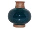 Bing & Grøndahl keramikMiniature vase med blågrøn glasur