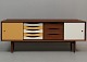 beautiful low teak sideboard with reversible doors, designed by Bruno Hansen. JP Design. Freestanding.H 70cmWidth 180cmD 42cmDelivery:Jutland/Funen(monthly) 500krZealand(weekly) 300kr