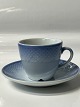 Bing & Grøndahl Blå tone, Kaffekop med underkop, Jerne ...