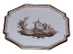 Royal CopenhagenTete a Tete serveringsbakke med prospektmotiv af dansk slot/herregård