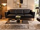 MR Retro Design presents: Stouby Eva 3-seater sofa – Black Madrid leather with natural oak legs. Price 13,000.