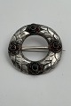 Tidlig Georg Jensen Sølv Broche med Grønne Sten No. 4