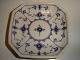 Blue Fluted Plain, Square Dish, before 1923
