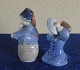 Royal Copenhagen Denmark, pair of figurines Nos 3677 Girl with pot lid and No 3689, Boy with horn