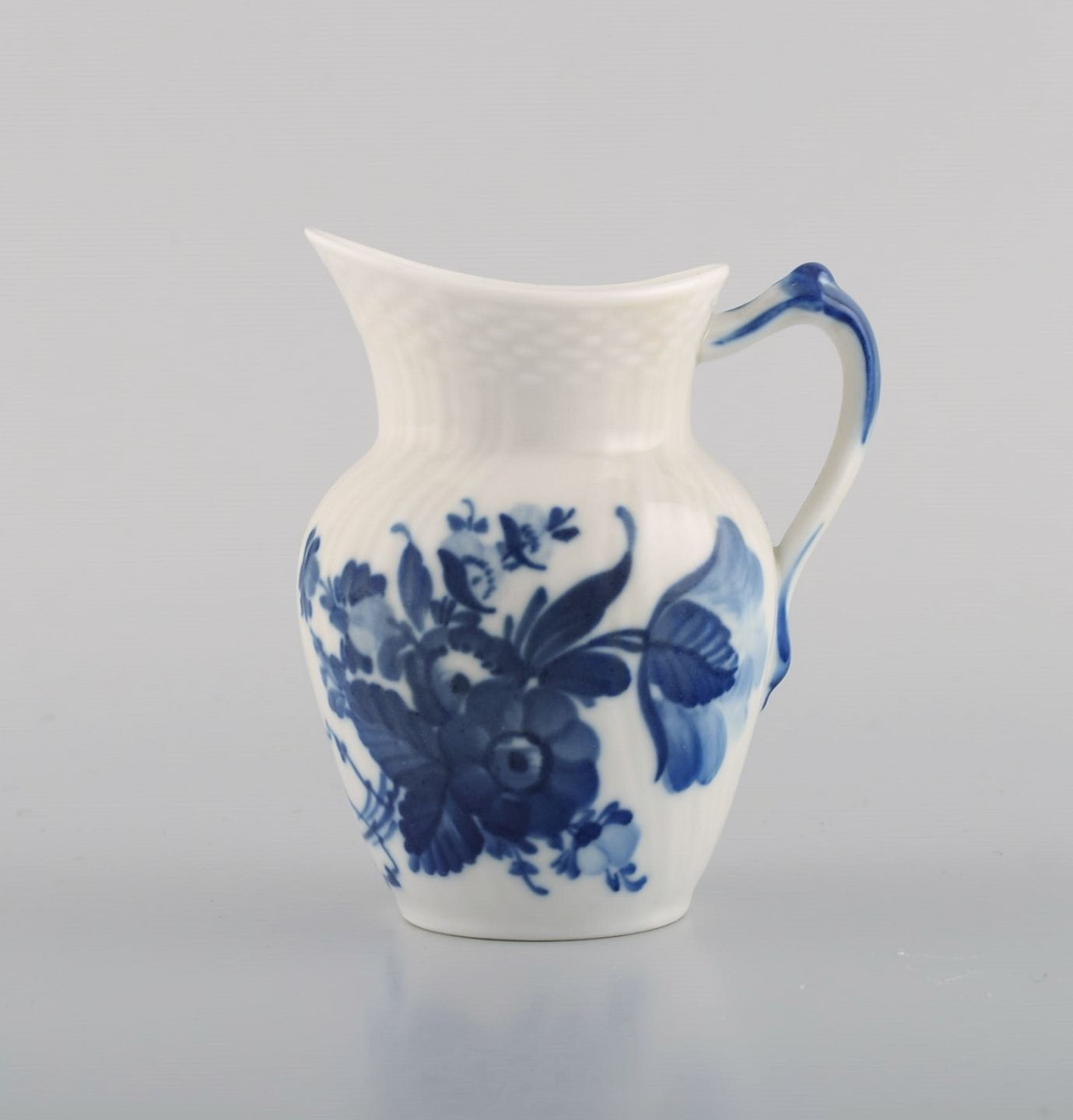 L Art - Royal Copenhagen Blue Flower Braided cream jug. Model number