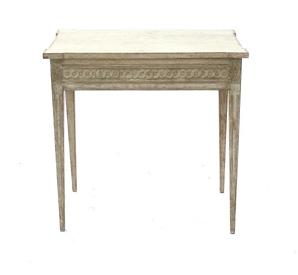 Consoletable, gustavanian, grey/white decorated. Manufactured around 1800.