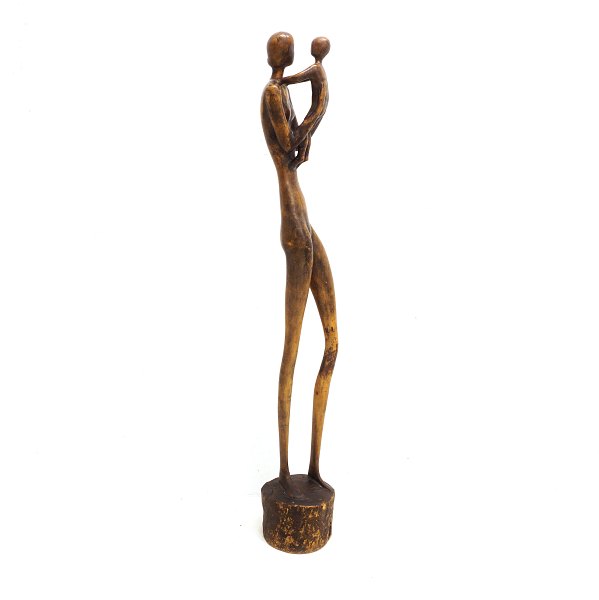 Otto Pedersen, 1902-95, Denmark, large sculpture, Wood, mother and child. 
Signed. H: 145cm