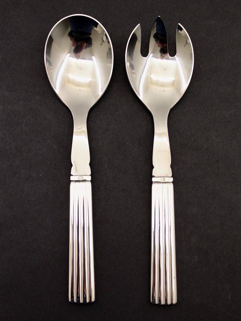 Georg Jensen. Sølvbestik. Sterling (925s) Bernadotte. Salatsæt.