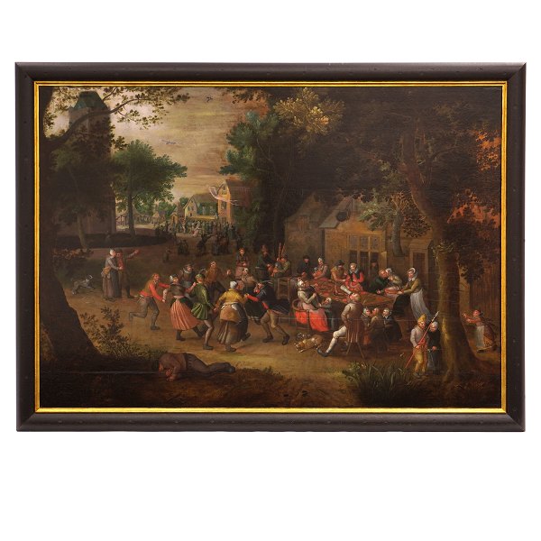 David Vinckboons kreds: Landsbymotiv i anledning af Skt. Georges dag. Holland år 
1620-30. Lysmål: 72x104cm. Med ramme: 83x115cm