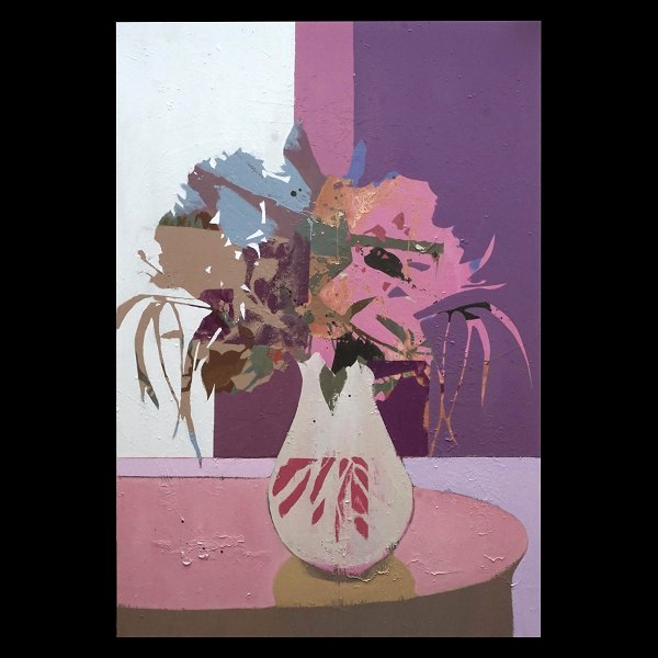 Lars Tygesen, b. 1979, oil on canvas. "Flowers". Signed and dated 2022. Size: 220x150cm