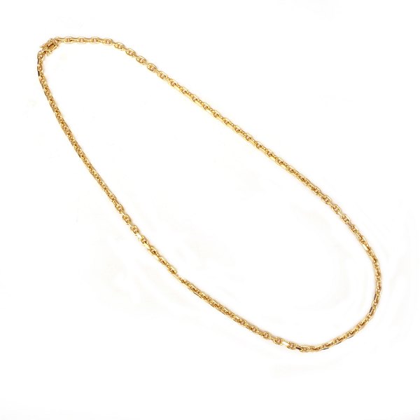 14kt gold anchor necklace by B. N. Henriksen, Denmark. L: 51cm. W: 31,4gr