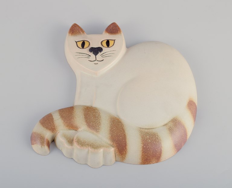Pia Rönndahl for Gustavsberg, Sweden.Rare ceramic relief from the "Cats" series.