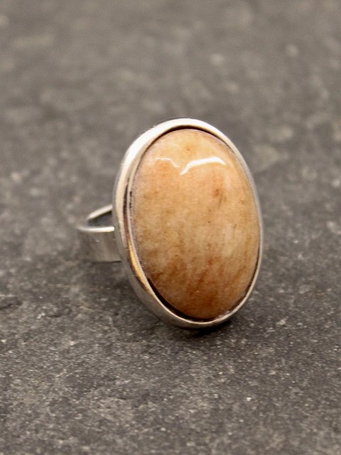 Sterling silver ring with sunstone
