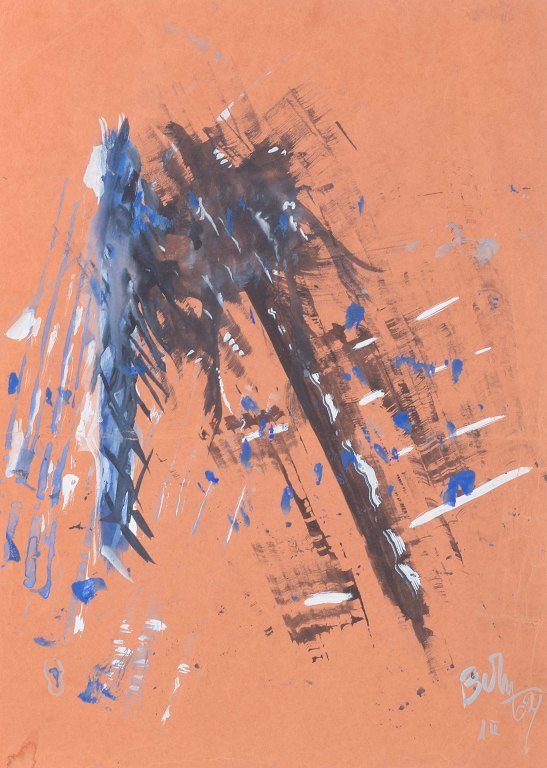 Ubekendt kunstner
Abstrakt komposition.
Mixed media på papir.