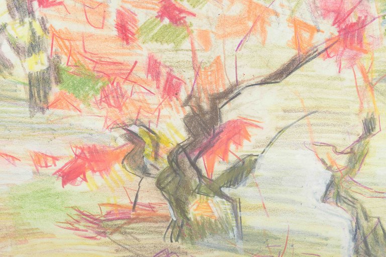 Brita af Klercker (1906–2001)
Abstrakt komposition.
Pastel på papir.