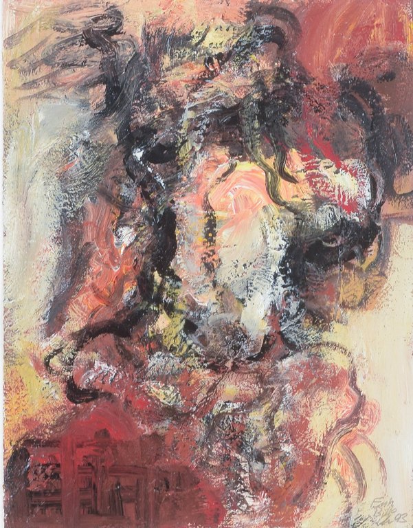 Erik Bille Christiansen (1954–2017)
Olie på lærred monteret bag glas.
1993.