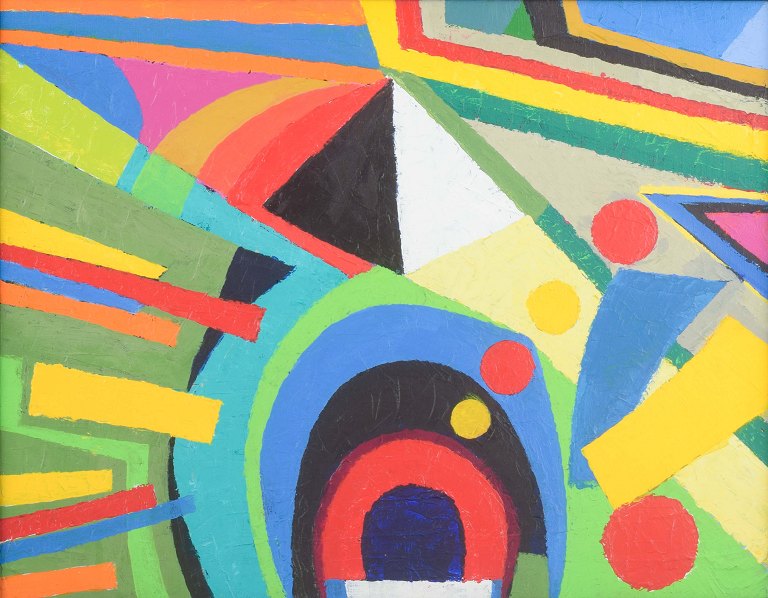 Skandinavisk kunstner
Konkret komposition.
Olie på lærred.