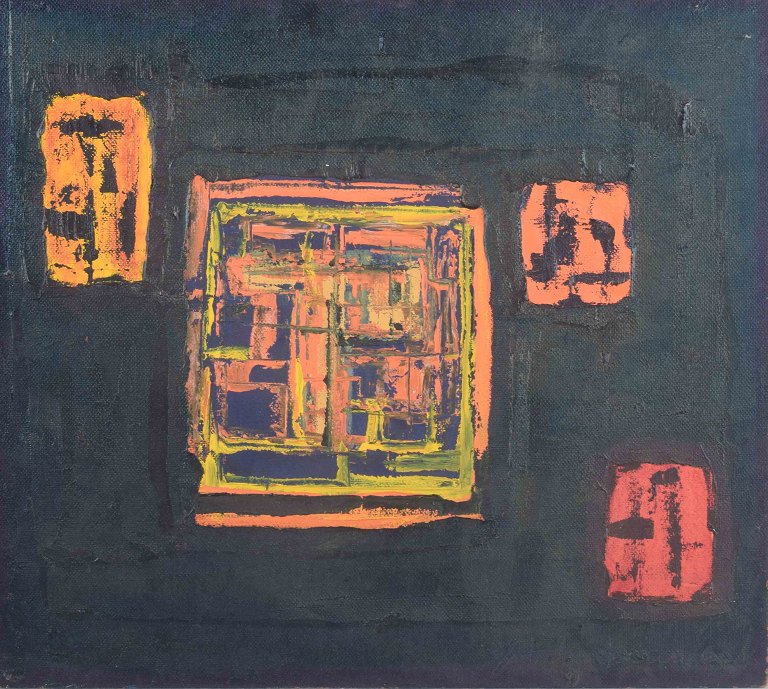 Skandinavisk kunstner
Abstrakt komposition.
Olie på plade.