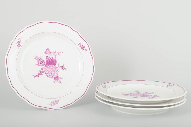 Meissen, Tyskland
4 frokosttallerkener, 1930’erne.