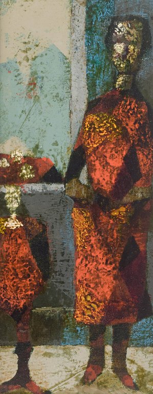 Sven Harald Ahlgren (1922–1997)
“Damen och blomman”.
Olie på træplade.