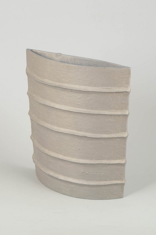 Pascal MourgueBrutalist aluminium vase, 1980s.