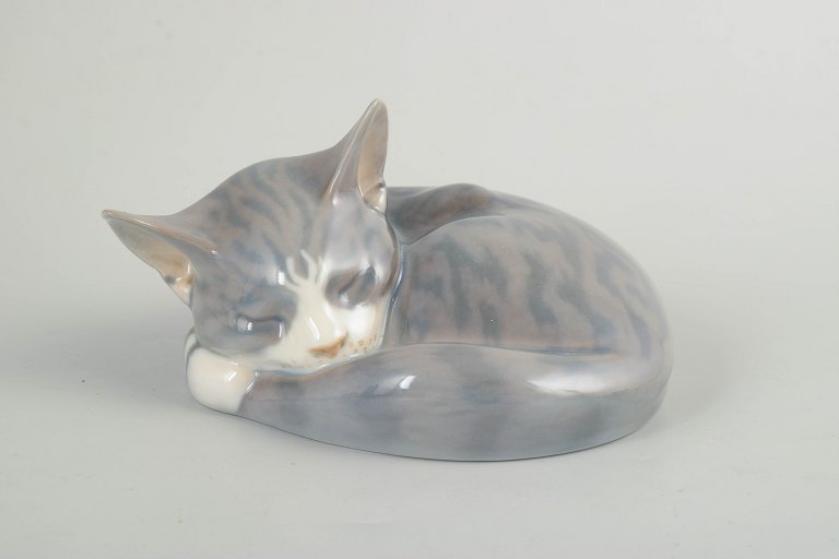Royal Copenhagen, sleeping cat figurine.