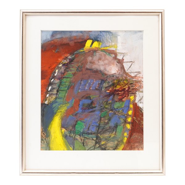 Jørgen Nash, Denmark, 1920-2004, mixed media, papier. Signed. Visible size: 29x24cm. With frame: 40x34cm