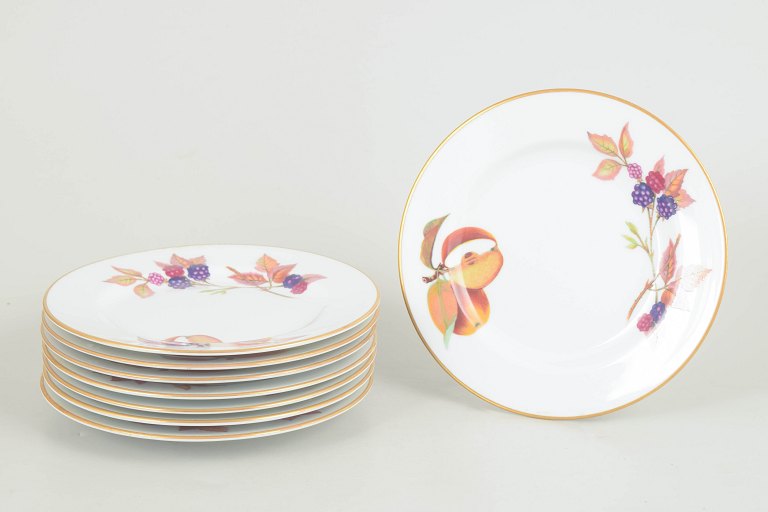 Royal Worcester Evesham, sæt af otte kagetallerkener.