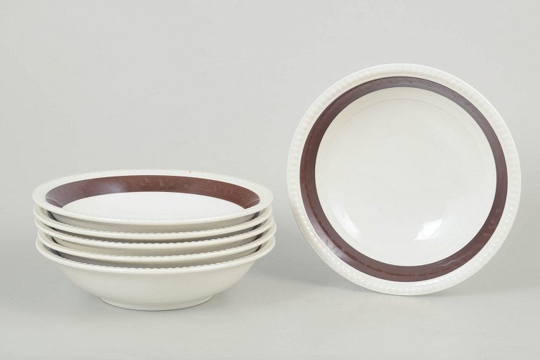 Gefle "Malta", sæt af seks dybe tallerkener.