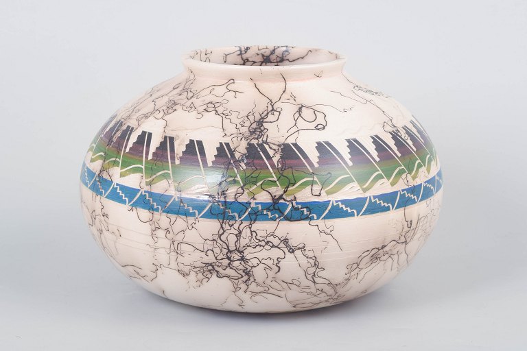 Navajo Horsehair Pottery Vase.