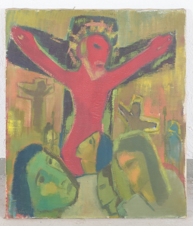Erik Häggqvist, oliemaleri på lærred, listet svensk kunstner.