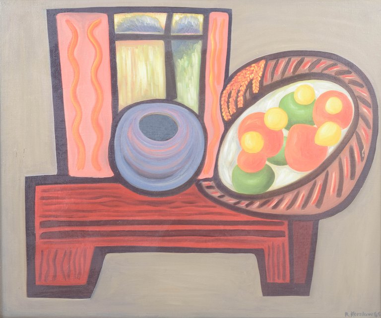 Rolf Kerslow, still life, listed Swedish visual artist.
