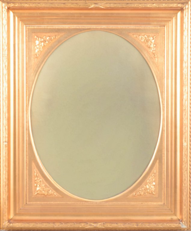 Valdemar Kleis, forgyldt oval billedramme, dansk rammemager.