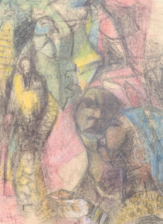 Wim Bosma (tilskrevet), pastel på papir, listet hollandsk billedkunstner.