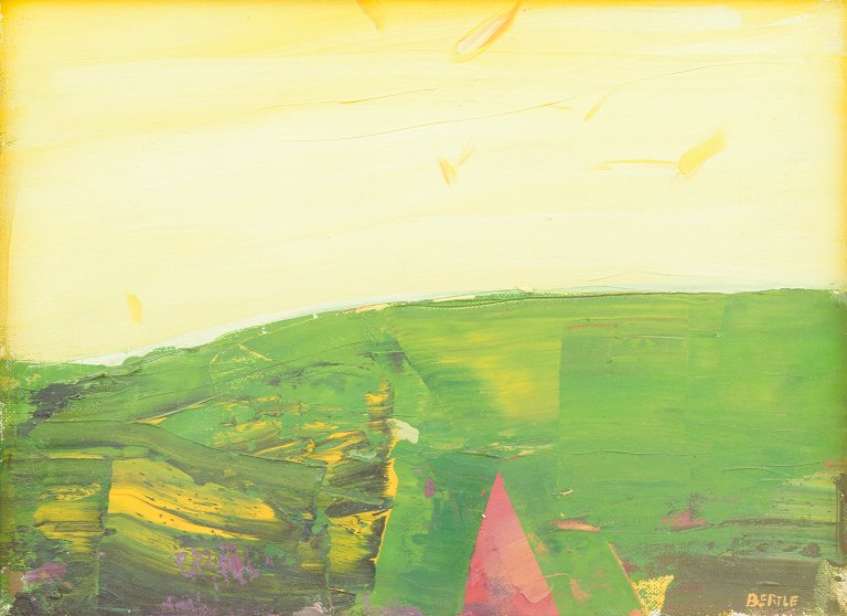 Lars Bertle, abstrakt landskab, olie på lærred, listet svensk billedkunstner.